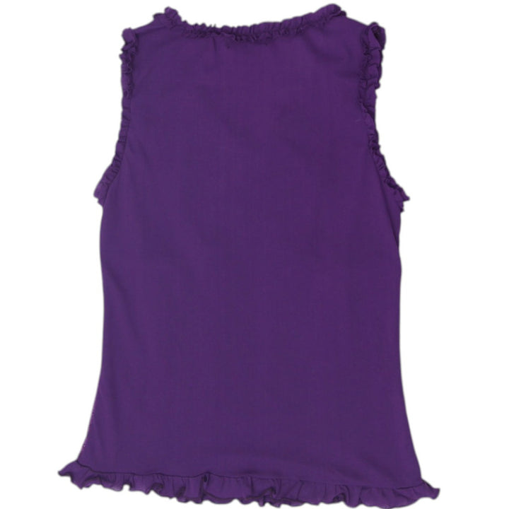 Y2K Ladies Touch Floral Lace Trim Ruffle Tank Top Size M