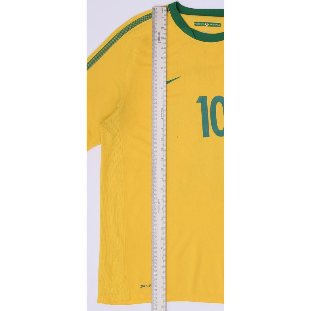 Mens 2010 Nike Brazil Home Football Jersey #10 Size L