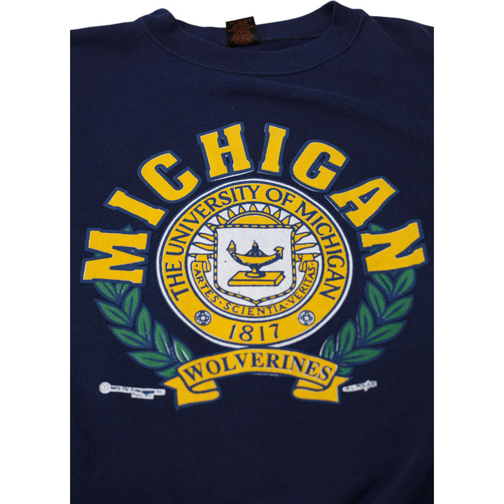 Vintage Mens University of Michigan Navy Sweatshirt Graphic NCAA | Migration_Sweatshirt - Alternate View | Fashion Rerun