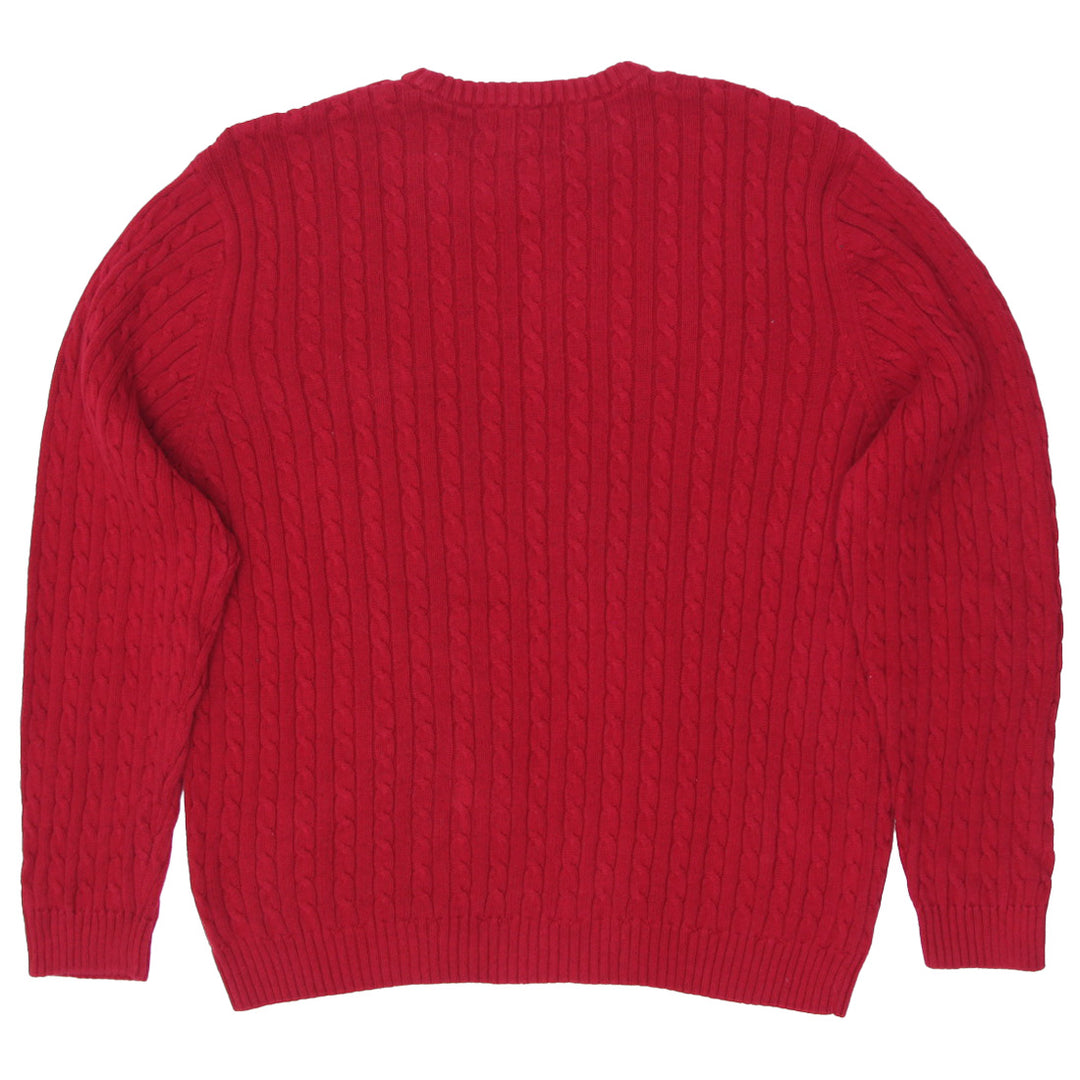 Mens Chaps Cable Knit Red Knitted Sweater