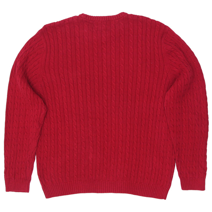Mens Chaps Cable Knit Red Knitted Sweater