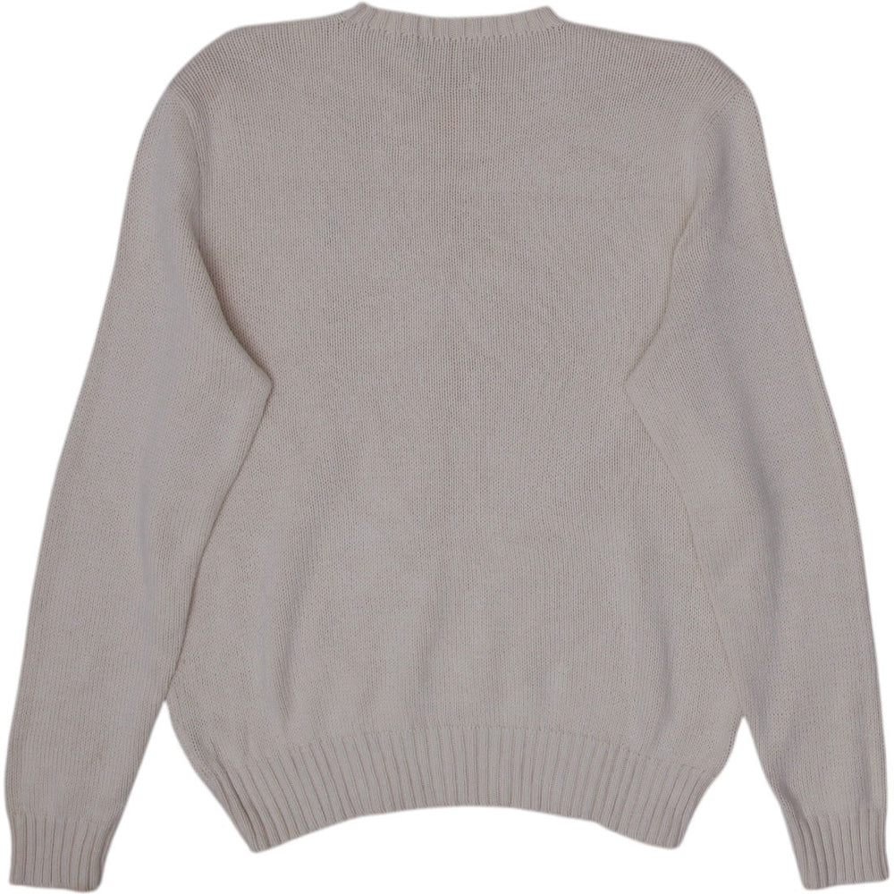 Vintage Mens Ralph Lauren Off White Cotton Logo Sweater Size L | Migration_Knitwear & Sweaters RL Collection | Fashion Rerun