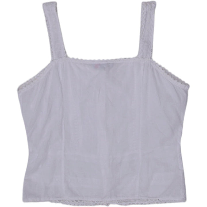 Y2K White Lace Tank Top - Size 44 | Migration_Y2K Tops - Side View | Fashion Rerun