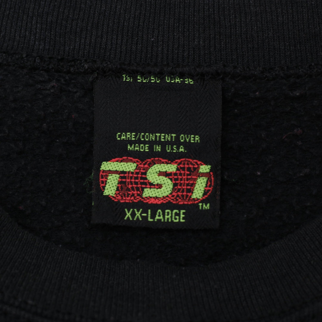 Vintage Mens TSI Sweatshirt Black Warner Bros Wisconsin Graphic