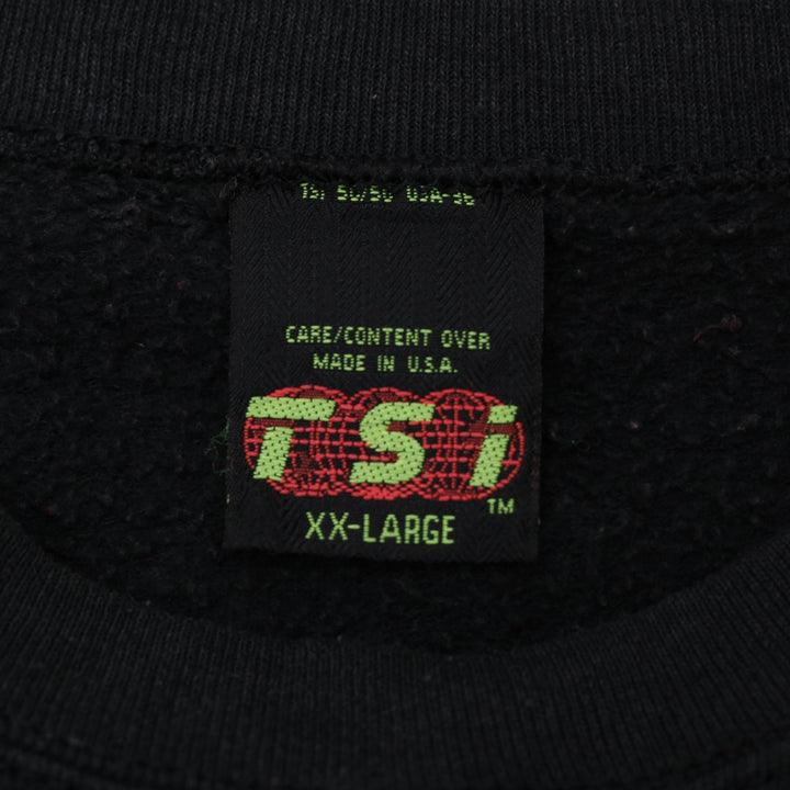 Vintage Mens TSI Sweatshirt Black Warner Bros Wisconsin Graphic