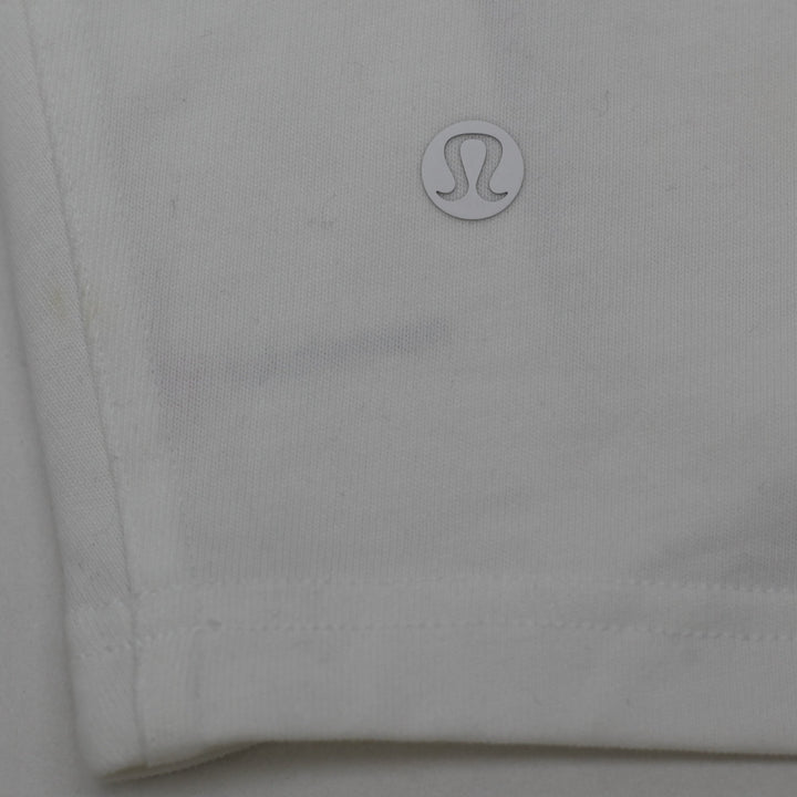 Ladies Lululemon White High Neck Cropped Tank Top Size 6 Ribbed