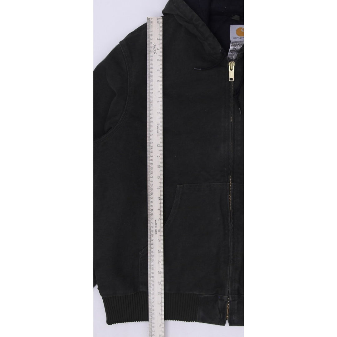 Men Carhartt J130 MOS Green Duck Canvas Hooded Quilted Jacket