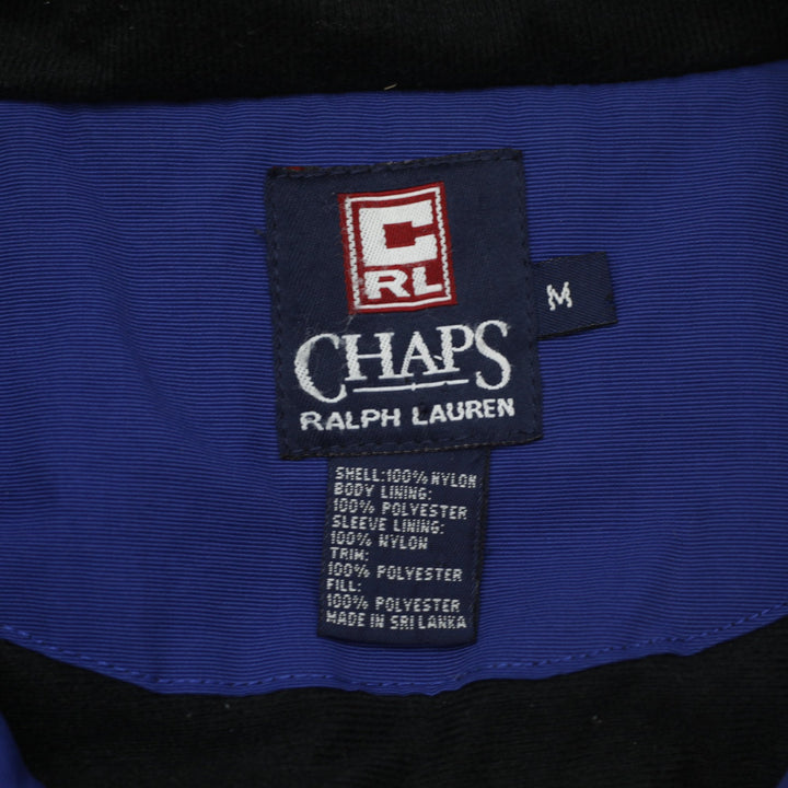 Vintage Chaps Ralph Lauren Puffer Jacket Blue Yellow Multi Pocket M