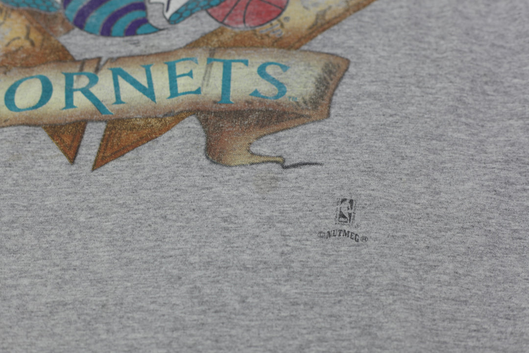 Vintage Charlotte Hornets T-Shirt Made in USA Nutmeg Mills L