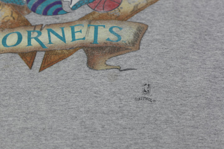 Vintage Charlotte Hornets T-Shirt Made in USA Nutmeg Mills L