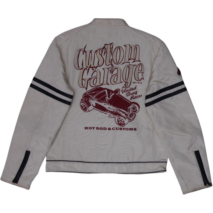 Vintage Mens Oscar Leopold Moto Bomber Custom Garage Racing Jacket Size M