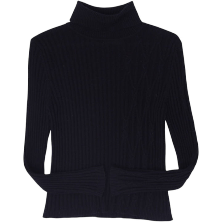 Ladies Avvenire 100% Cashmere Ribbed Turtleneck Sweater Size L