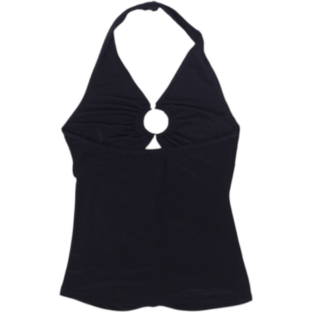 Y2K Ladies Ruched Ring Detail Halter Top Size M | Migration_Y2K Tops - Side View | Fashion Rerun