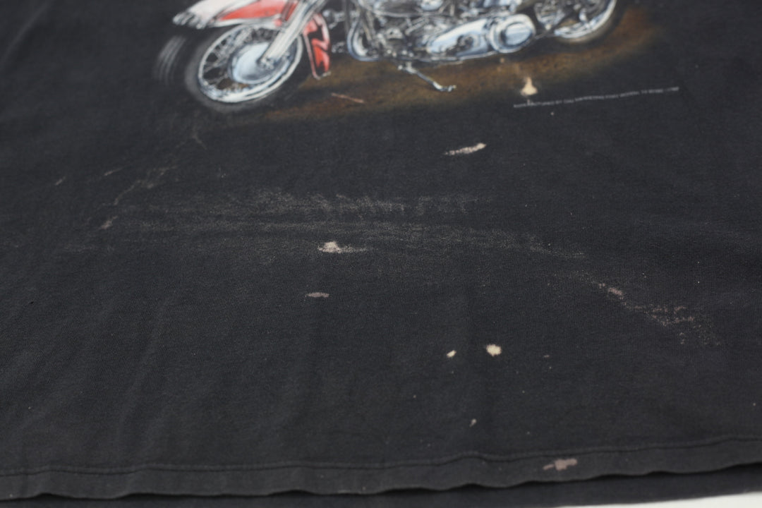 1993 Vintage 3D Emblem Survivors Cycle Barn T-Shirt Single Stitch Made in USA XXL