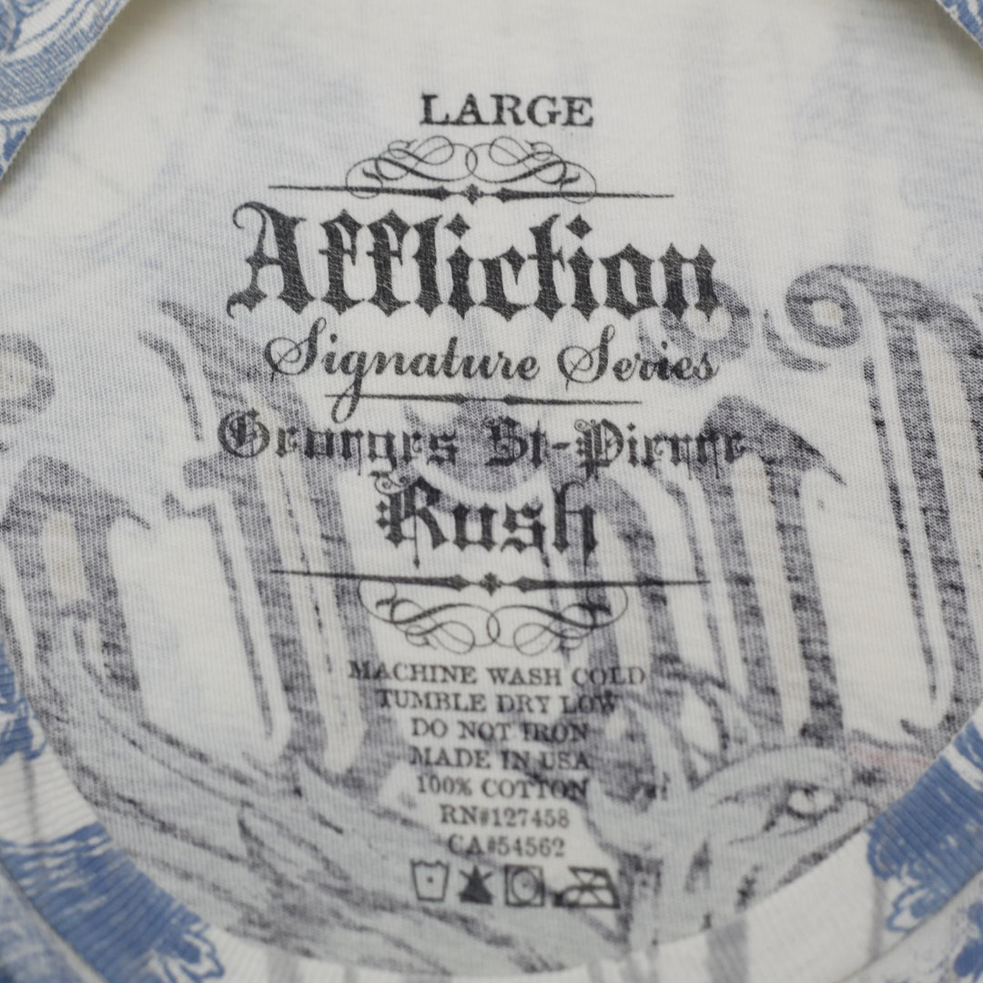 Y2K Mens Affliction Signature Series Georges St-Pierre T-Shirt Size L