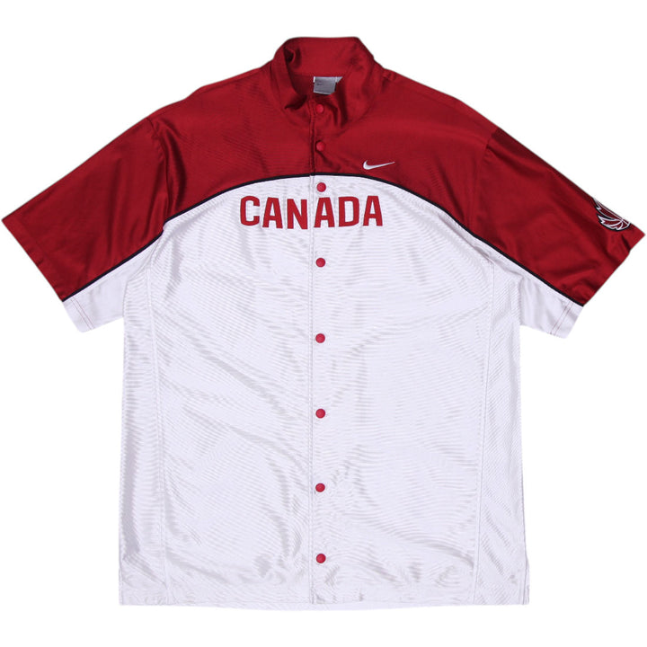 Vintage Canada Basketball Nike Button Up Shirt Size LT Made In USA