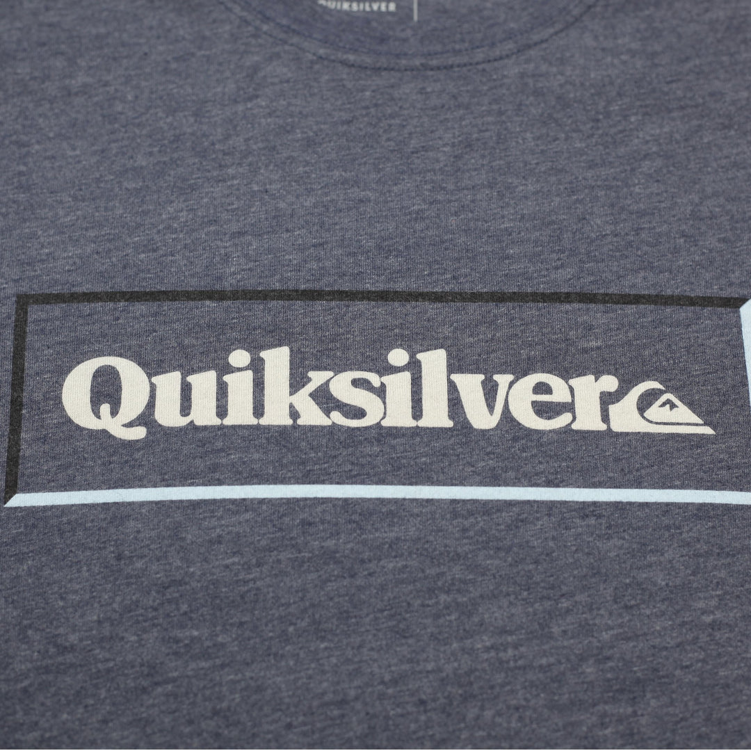 Mens Quiksilver T-Shirt Navy Blue Graphic Logo Casual Size S