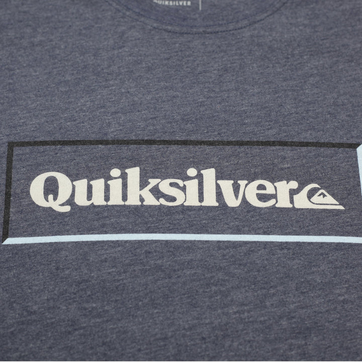 Mens Quiksilver T-Shirt Navy Blue Graphic Logo Casual Size S