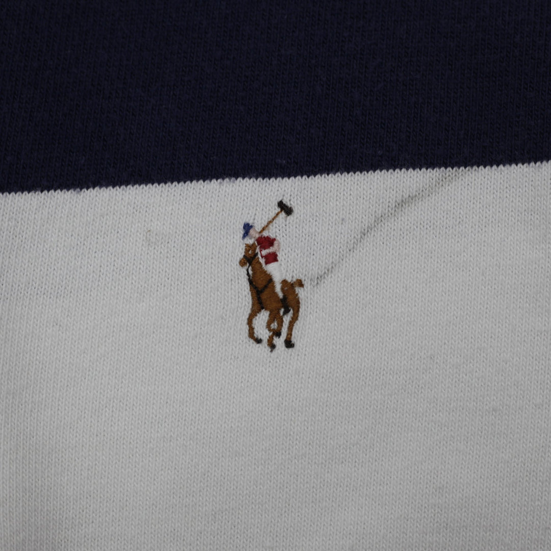 Vintage Mens Polo Ralph Lauren Rugby Navy Stripe Long Sleeve Shirt Size L | Migration_Sweatshirts - Detail Vi | Fashion Rerun