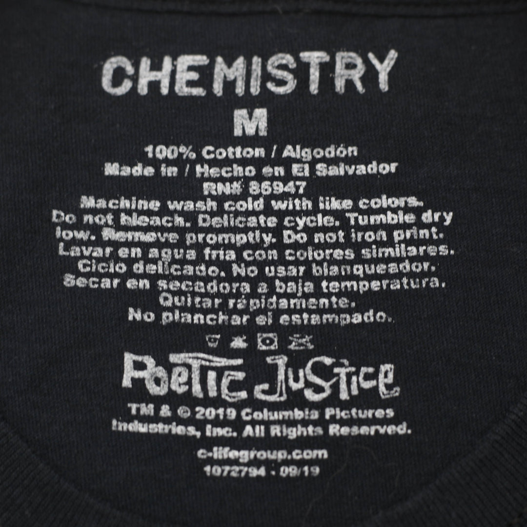 Mens Tupac Shakur Poetic Justice Movie Quote Graphic T-Shirt Black Size M