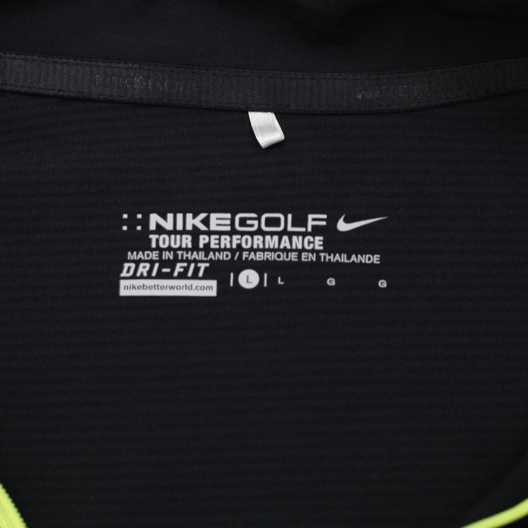 Ladies Nike Golf Polo Black Dri-Fit Performance Short Sleeve Size L
