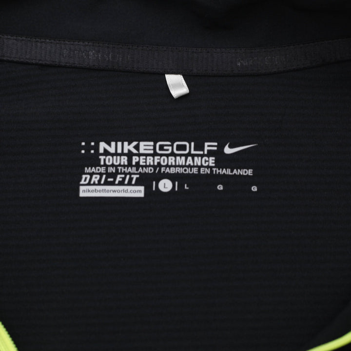 Ladies Nike Golf Polo Black Dri-Fit Performance Short Sleeve Size L