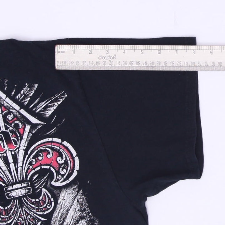 Y2K Mens Gildan Black Salvation Graphic Skulls T-Shirt Size XL