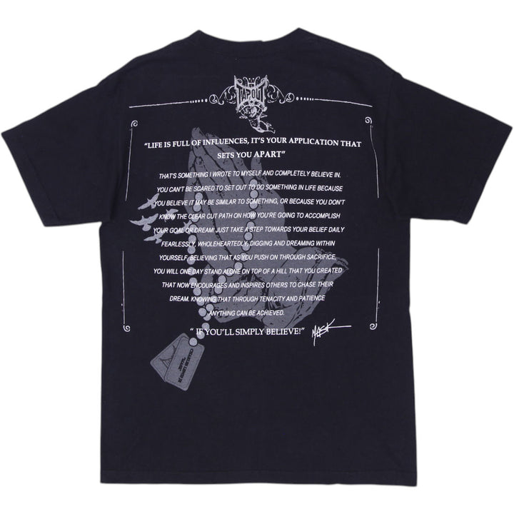 Y2K Mens Tapout Charles Lewis Jr Believe Angel Wings UFC T-Shirt Size M | Migration_T-Shirts - Side View | Fashion Rerun