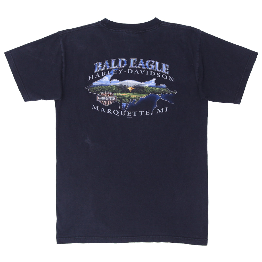 2005 Vintage Harley Davidson Bald Eagle Marquette MI T-Shirt Black M - Fashion Rerun Vintage Migration_T-Shirt