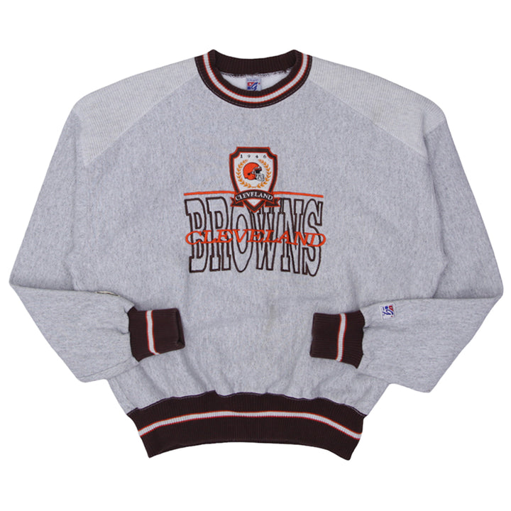 Vintage The Game Cleveland Browns Embroidered Sweatshirt Made In USA L - Fashion Rerun Vintage Migration_Sweaters