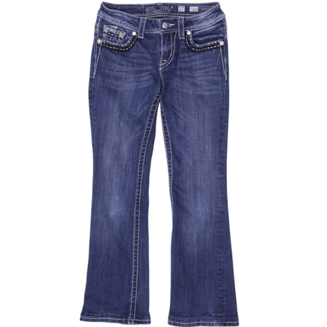 Y2K Ladies Rhinestone Embellished Bootcut Jeans Size 27 | Migration_Jeans & Pants | Fashion Rerun