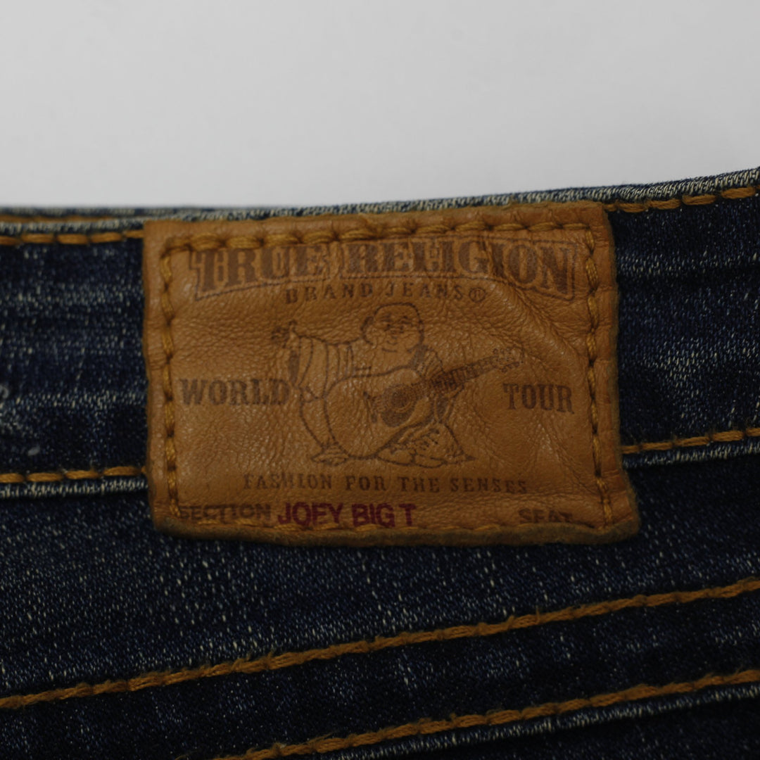 Mens True Religion Joey Big Distressed Stitching Denim Jeans Size 30