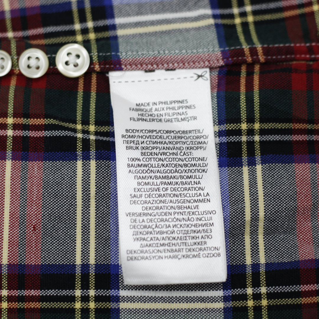 Mens Ralph Lauren Plaid Shirt Multi Color Checkered Button Down Cotton Size L