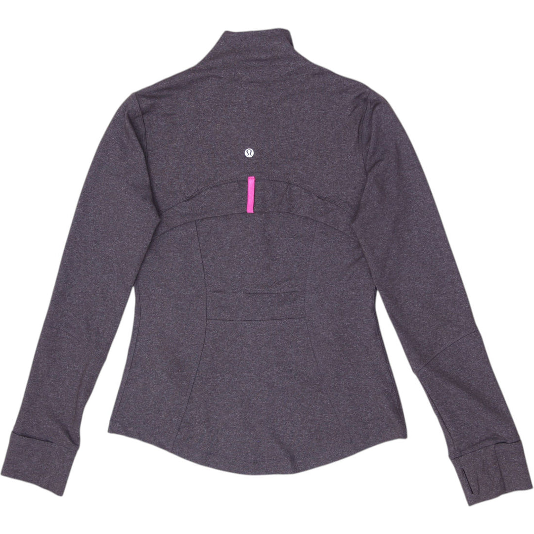 Ladies Lululemon Define Jacket Heathered Charcoal Gray Hot Pink Trim Zip Up 6