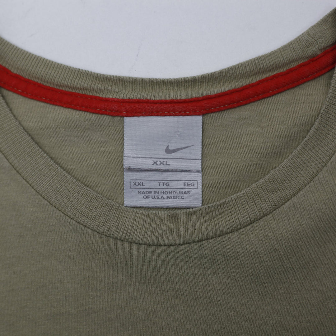 Vintage Embroidered Swoosh Nike Logo Olive Green T-Shirt XXL