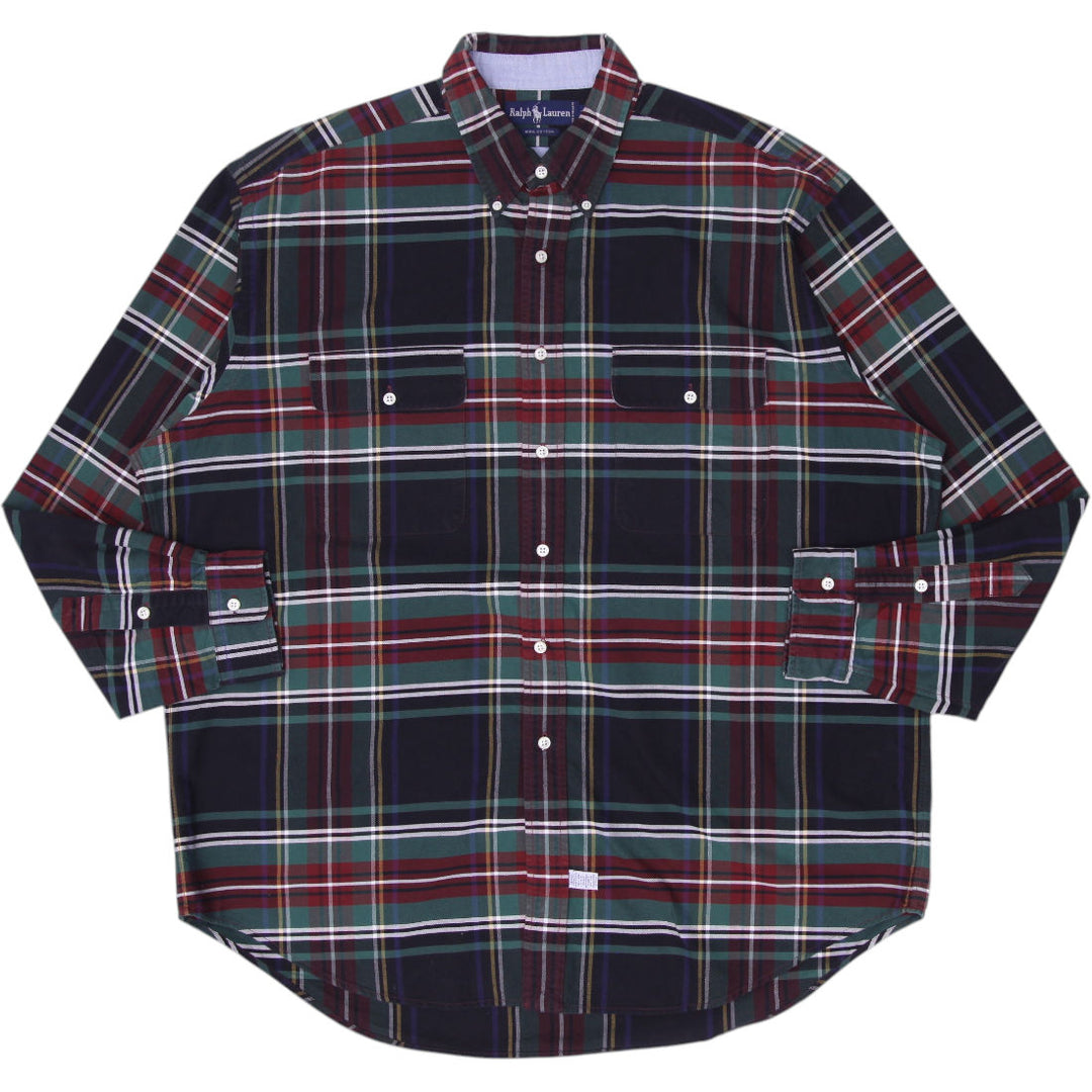 Mens Ralph Lauren Casual Cotton Classic Plaid Shirt Size XL