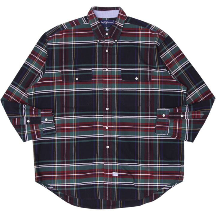 Mens Ralph Lauren Casual Cotton Classic Plaid Shirt Size XL