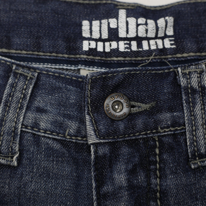Y2K Mens Urban Pipeline Longline Denim Jorts Size 32