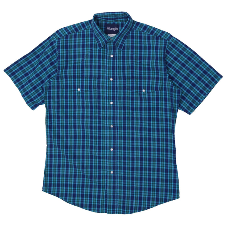 Mens Wrangler Checkered Short Sleeve Shirt - Fashion Rerun Vintage Migration_Shirt