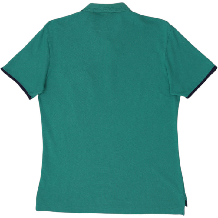 Mens Lacoste Slim Fit Pique Green Navy Trim Polo T-Shirt Size