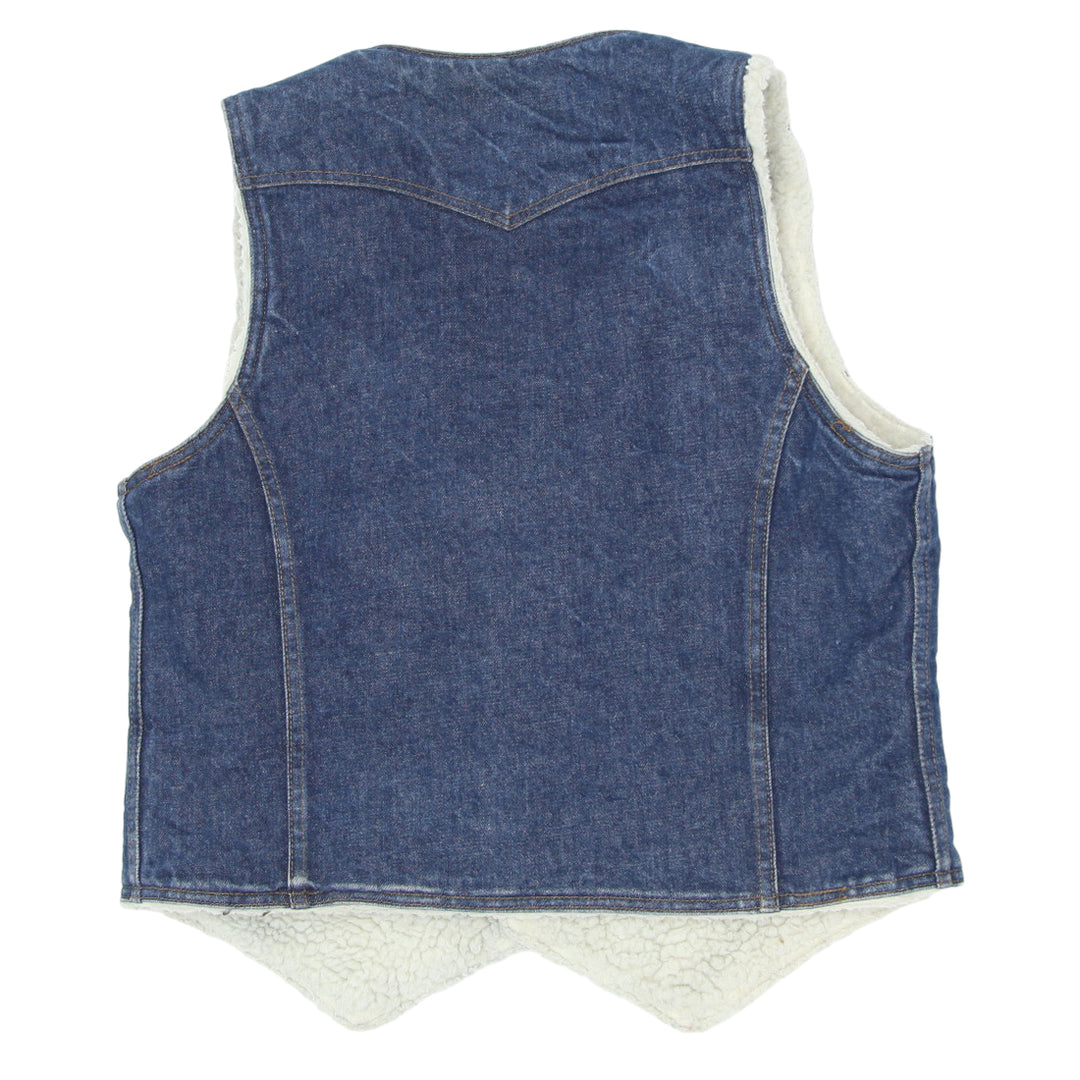 Vintage Levi Strauss Orange Tab Sherpa Fleece Lined Denim Vest | Migration_Vests - Side View | Fashion Rerun