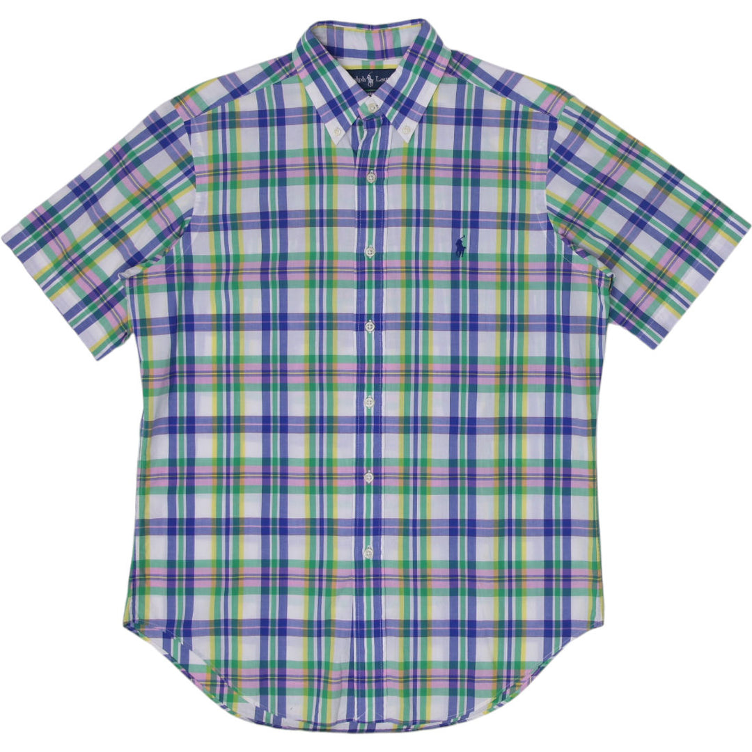 Mens Ralph Lauren Classic Fit Plaid Short Sleeve Shirt Size M