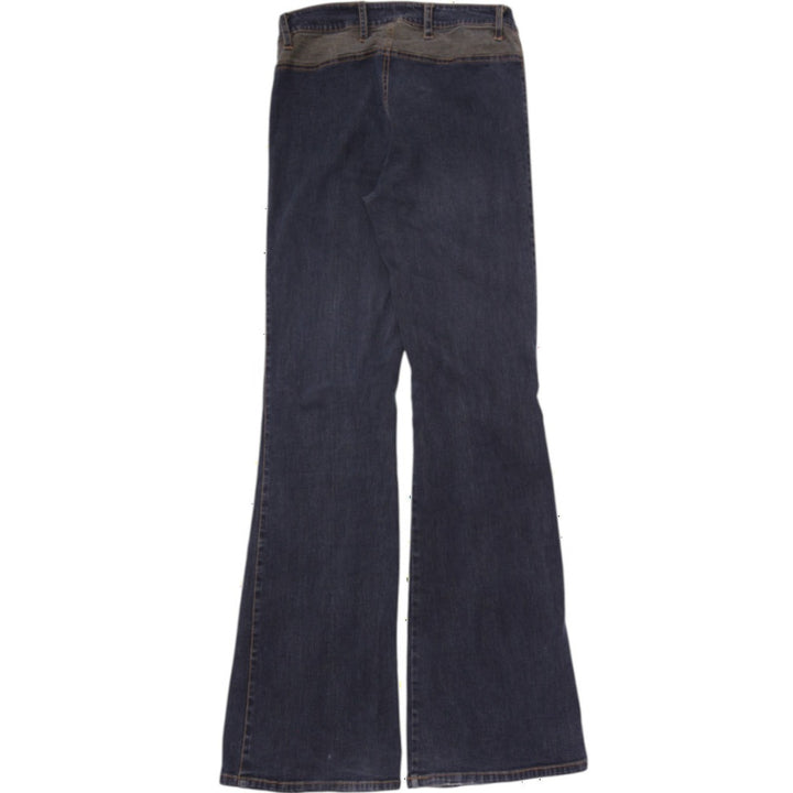 Y2K Ladies Coacetic Vertical Striped Flared Denim Size 30