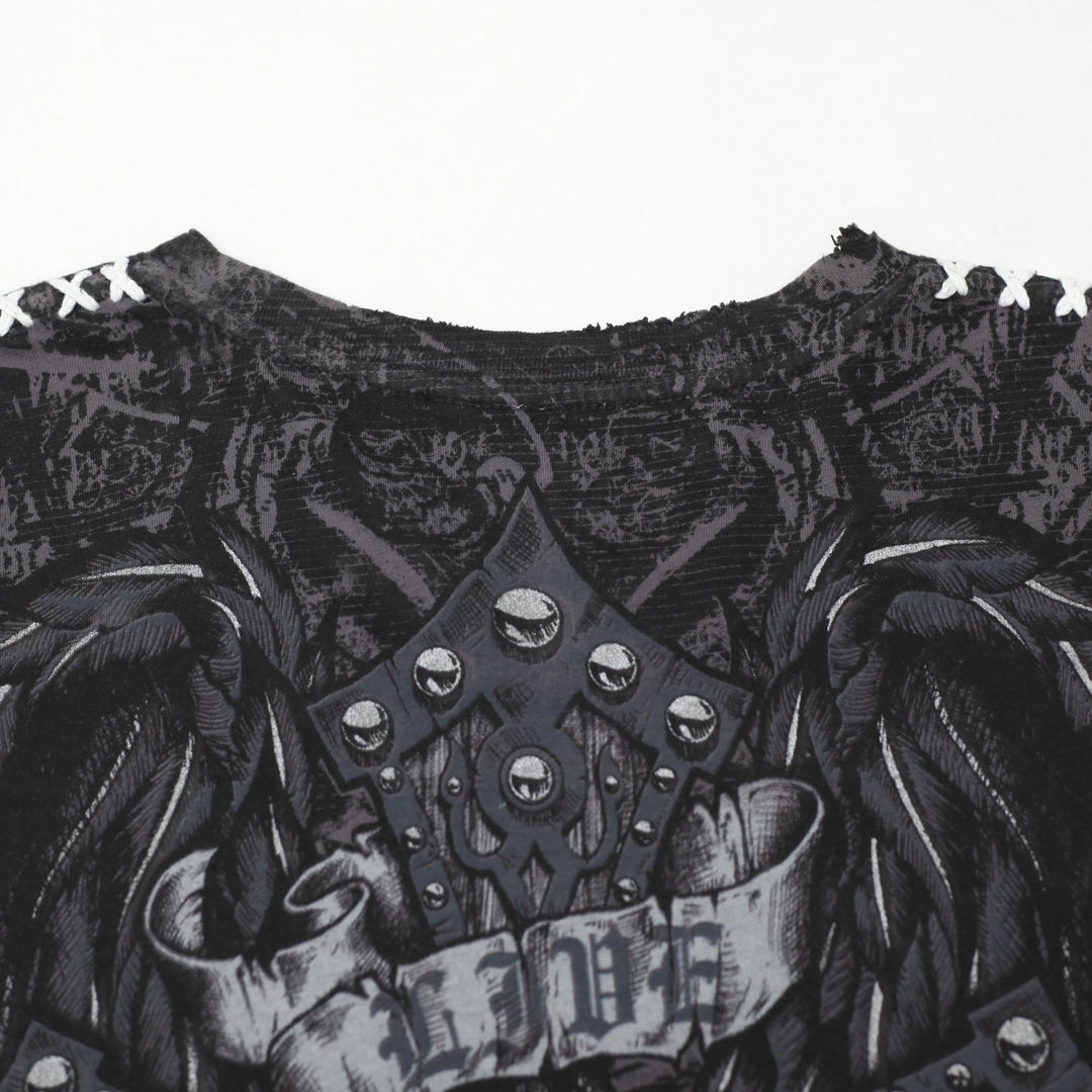 Y2K Men’s Affliction Skull Graphic Embroidered T-Shirt Size XL | Migration_T-Shirts SW COLLECTION - View 8 | Fashion Rerun