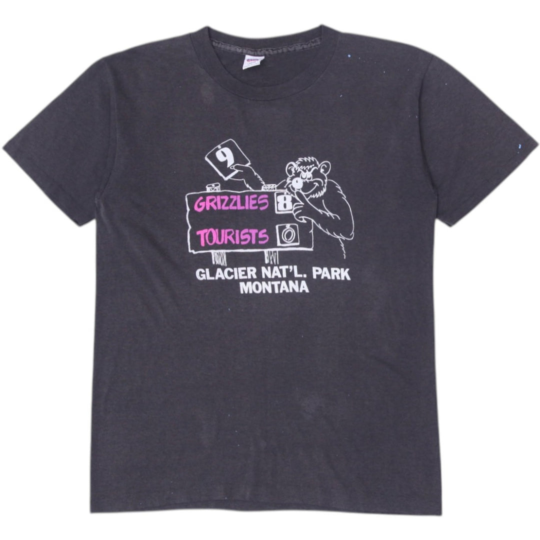 Vintage Grizzlies Tourist Glacier National Park Montana Made In USA T-Shirt L | Migration_T-Shirts | Fashion Rerun