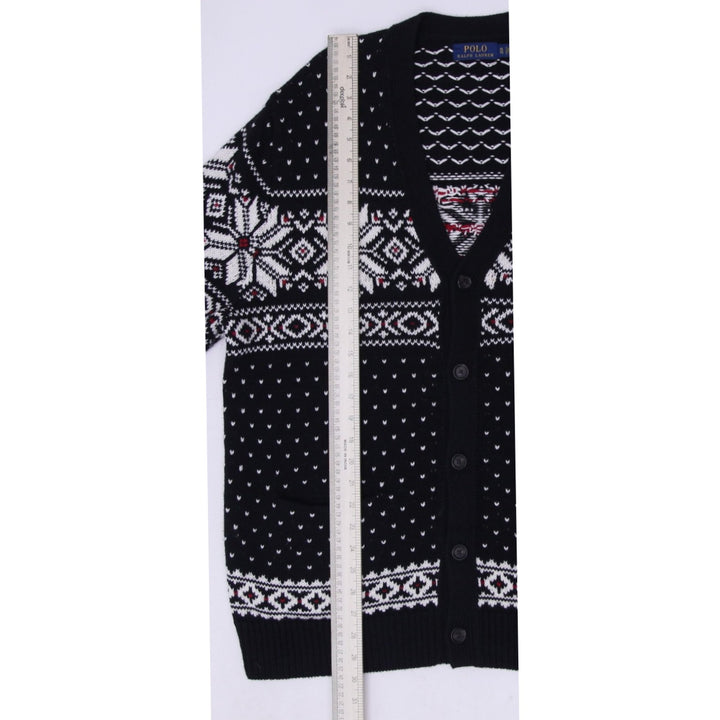 Mens Polo Ralph Lauren Cotton Cashmere Snowflake Cardigan Black Size XL