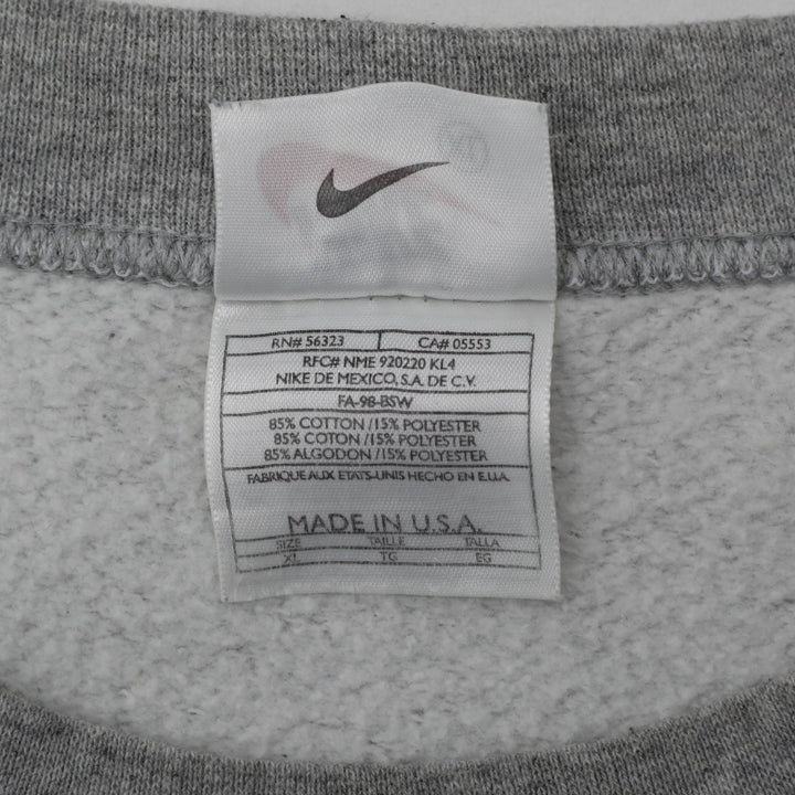 Vintage Mens Nike Sweatshirt Grey Swoosh Crewneck Logo | Migration_Sweatshirt - Detail View | Fashion Rerun