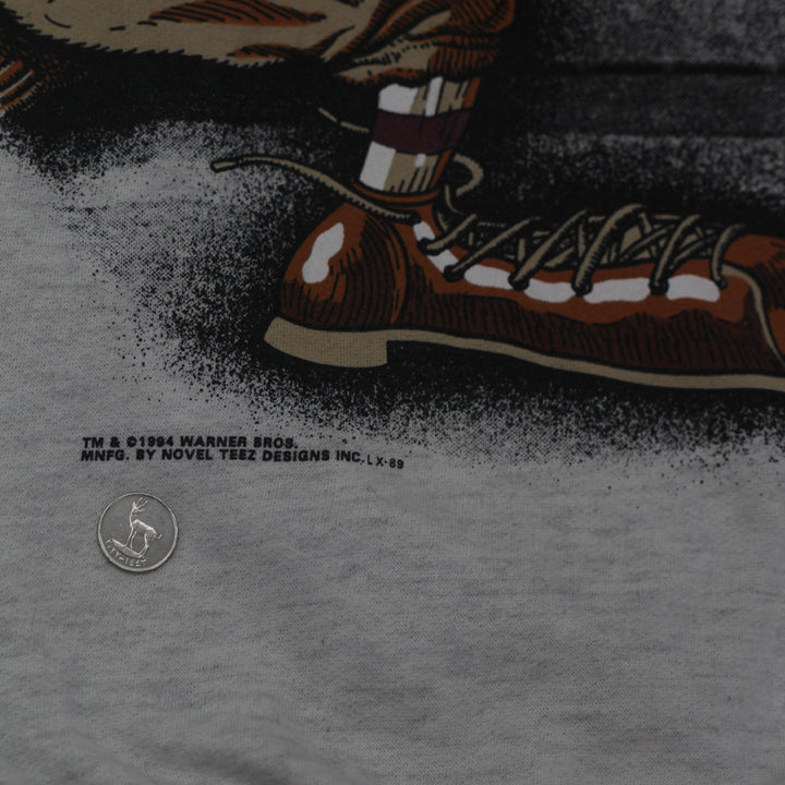 Vintage 1992 Looney Tunes Sweatshirt With Daffy Duck Football Graphic Novel Teez Brand - Fashion Rerun Vintage Migration_Sweaters
