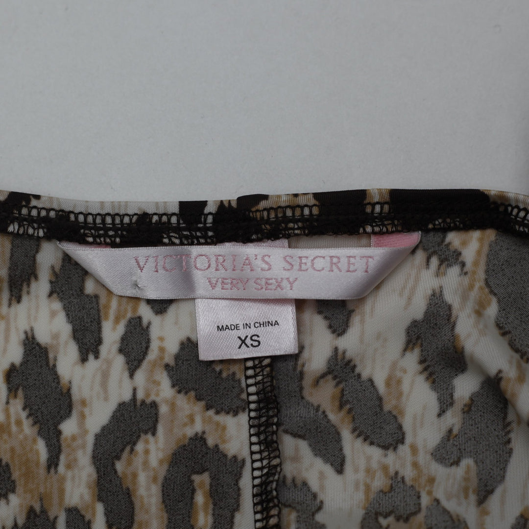 Y2K Ladies Victorias Secret Leopard Print Twist Front Halter Top Size XS
