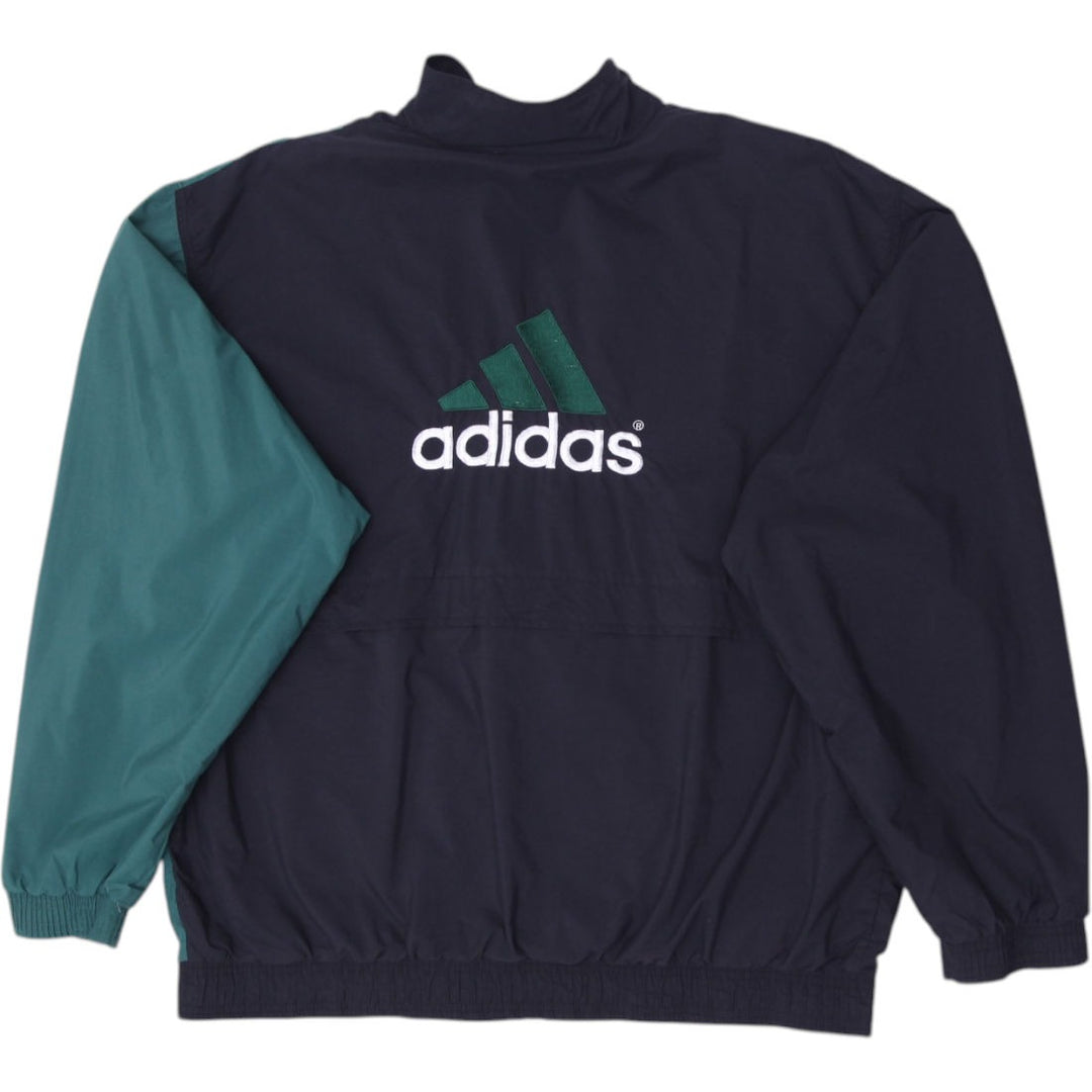 Vintage Mens Adidas Track Jacket Green Black Full Zip Logo L | Migration_Jackets - Side View | Fashion Rerun